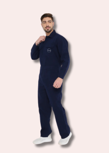 Men's blue boiler suit for industrial use
